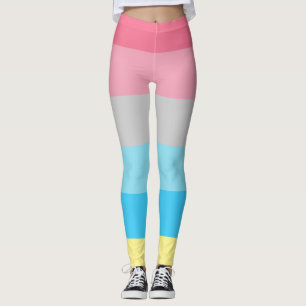 Leggings Drapeau Genderflux rose bleu gris jaune rayé LGBT