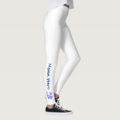 Leggings Drapeau grec Coeur bleu amour avec votre nom (Droite)