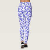 Leggings Drapeau grec Coeur Bleu AMOUR Carrelé (Dos)