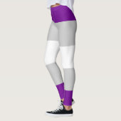 Leggings Drapeau gris violet gris blanc rayé LGBT (Gauche)