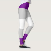 Leggings Drapeau gris violet gris blanc rayé LGBT (Droite)
