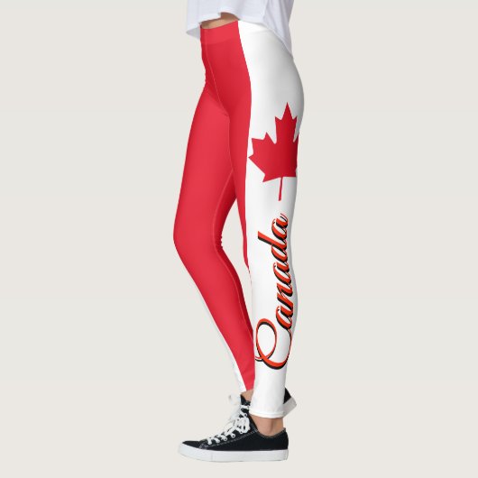 Leggings Drapeau impressionnant de Canadien du Canada (Gauche)
