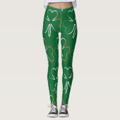 Leggings Drapeau irlandais Couleurs Shamrocks Clovers St Pa (Devant)