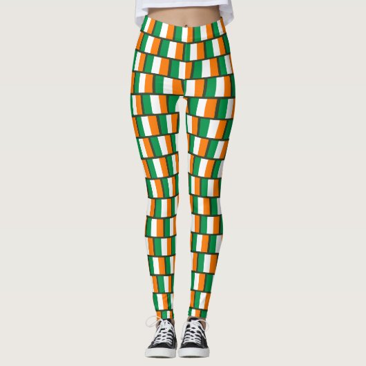 Leggings Drapeau irlandais mignon Parti Jour de la Saint Pa (Devant)