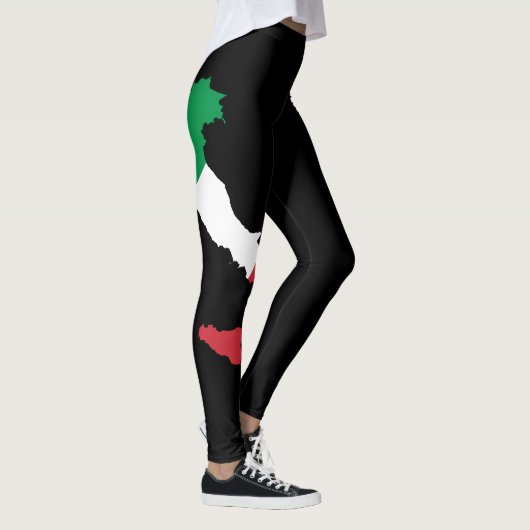 Leggings Drapeau Italie - Vert Blanc Rouge Femmes (Droite)