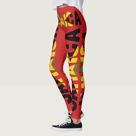 Leggings Drapeau jamaïcain Jambes rouges (Gauche)