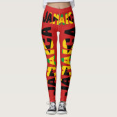 Leggings Drapeau jamaïcain Jambes rouges (Devant)