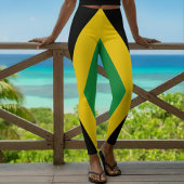Leggings Drapeau jamaïcain vert or et noir