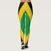 Leggings Drapeau jamaïcain vert or et noir (Dos)