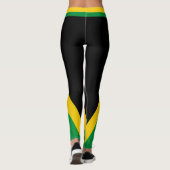 Leggings Drapeau jamaïcain vert or et noir jamaïcain (Dos)
