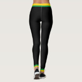 Leggings Drapeau jamaïcain Vert Or & Noir Jamaïque Sports (Dos)