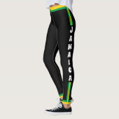 Leggings Drapeau jamaïcain Vert Or & Noir Jamaïque Sports (Gauche)