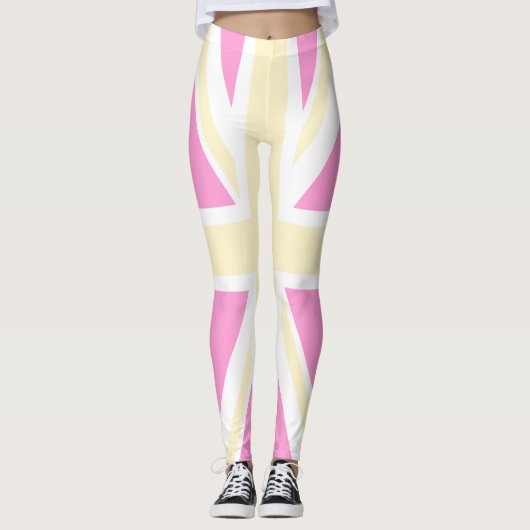 Leggings Drapeau jaune et rose du Royaume-Uni/Union Jack (Devant)