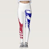 Leggings Drapeau Lady Liberty Américain Rouge Blanc Bleu (Devant)