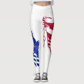 Leggings Drapeau Lady Liberty Américain Rouge Blanc Bleu (Devant)