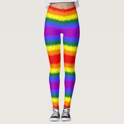 Leggings Drapeau LGBT+ - Légendes larges bandes (Devant)