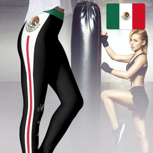 Leggings Drapeau mexicain noir