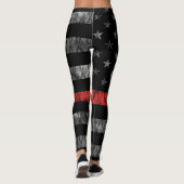 Leggings Drapeau minuscule de pompier Red Line (Dos)