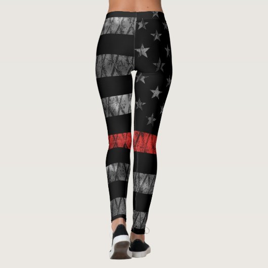 Leggings Drapeau minuscule de pompier Red Line (Dos)