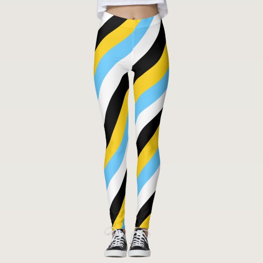 Leggings Drapeau national de Sainte-Lucie Couleurs diagonal (Devant)