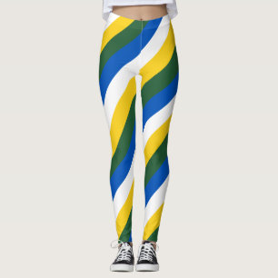 Leggings Drapeau national des Îles Salomon Couleurs rayées