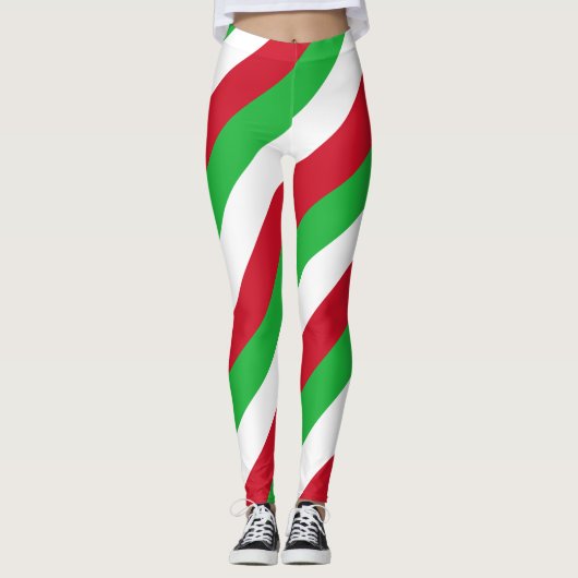 Leggings Drapeau national du Burundi Couleurs diagonales (Devant)