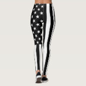 Leggings Drapeau noir et blanc américain (Dos)