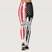 Leggings Drapeau noir et blanc et couleur pour dames (Dos)