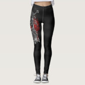 Leggings Drapeau Odin ravens épées Viking Mythologie (Devant)