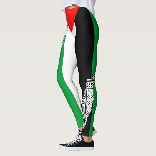 Leggings Drapeau palestinien et carte avec Motif Keffiyeg (Gauche)