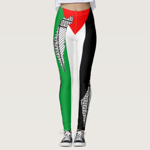 Leggings Drapeau palestinien et carte avec Motif Keffiyeg