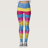 Leggings Drapeau Pansexuel Dragon Damask Parties scintillan (Devant)
