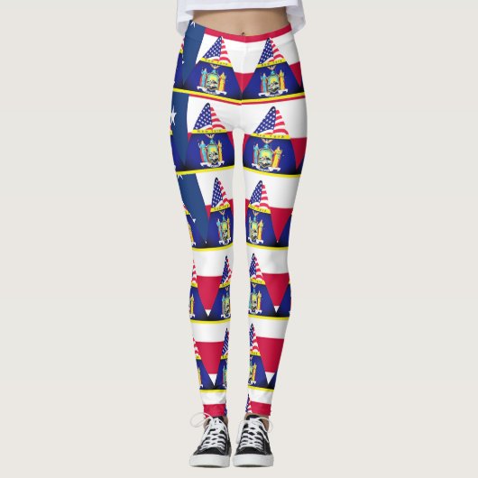 Leggings Drapeau patriotique de New York Fun (Devant)
