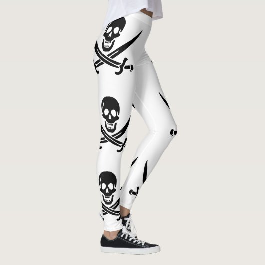 Leggings Drapeau pirate crâne épées croisées (Droite)