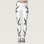 Leggings Drapeau pirate crâne épées croisées (Devant)