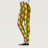 Leggings Drapeau Rasta Motif couleur arlequin Diamants (Gauche)