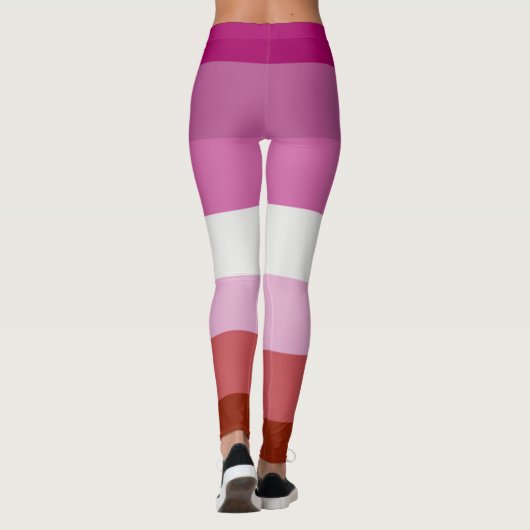 Leggings Drapeau rose rouge Pride lesbienne (Dos)