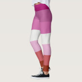 Leggings Drapeau rose rouge Pride lesbienne (Gauche)