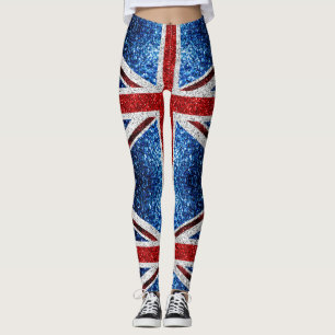 Leggings Drapeau rouge bleu blanc brillant parties scintill