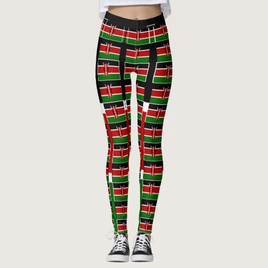 Leggings Drapeau rouge noir vert (Devant)