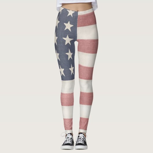 Leggings Drapeau rustique américain (Devant)