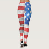 Leggings Drapeau rustique patriotique américain (Dos)