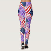 Leggings Drapeau RZX-USA sur un arrière - plan bleu (Dos)