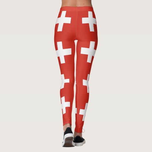 Leggings Drapeau Suisse - croix blanche (Dos)