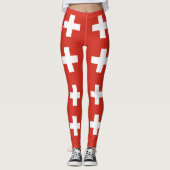Leggings Drapeau Suisse - croix blanche (Devant)