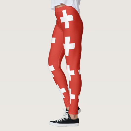 Leggings Drapeau Suisse - croix blanche (Gauche)