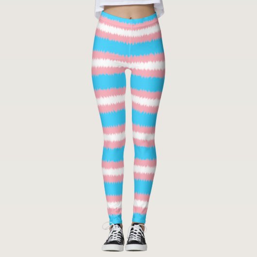 Leggings Drapeau trans - Légendes à bande étroite (Devant)