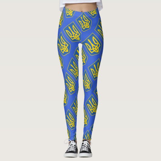Leggings Drapeau trident de l'Ukraine (Devant)