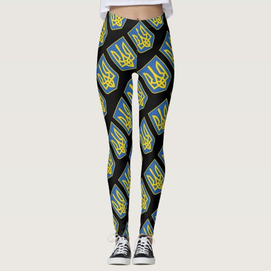 Leggings Drapeau trident de l'Ukraine (Devant)