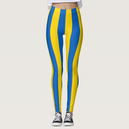 Leggings Drapeau ukrainien (Ukraine) Légendes rayées (Devant)